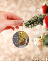 Personalized Custom Dog First Christmas Photo Ceramic Ornament Porcelain Ornament - Circle white one-sided __single