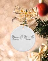 Custom Pet Ears Outline Ornament Using Pet Photo Porcelain Ornament - Circle white one-sided __single Custom Pet Ears Outline Ornament Using Pet Photo Porcelain Ornament - Circle white one-sided __single