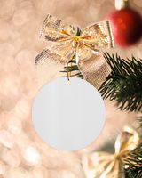 Guitar santa claus  for christmas and new year 2022 Wood Ornament - Circle white __one-sided single