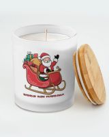 A14-CI-240916-11 Frosted Glass Scented Candles white 11oz apple-harvest