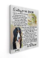Personalized Custom Dog Pet Memorial Canvas Waiting At The Door Poem DC14 Ready To Hang Portrait Canvas white 11x14in