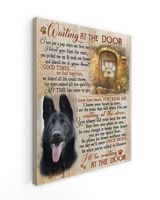Personalized Custom Dog Pet Memorial Canvas Waiting At The Door Poem DC15 Ready To Hang Portrait Canvas white 11x14in