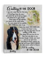 Personalized Custom Dog Pet Memorial Canvas Waiting At The Door Poem DC14 Ready To Hang Portrait Canvas white 11x14in