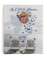 Personalized Custom As I Sit In Heaven Poem Butterfly Memorial Canvas Art FC20 Ready To Hang Portrait Canvas white 11x14in