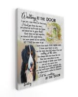 Personalized Custom Dog Pet Memorial Canvas Waiting At The Door Poem DC14 Ready To Hang Portrait Canvas white 11x14in