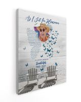 Personalized Custom As I Sit In Heaven Poem Butterfly Memorial Canvas Art FC20 Ready To Hang Portrait Canvas white 11x14in