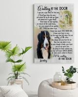 Personalized Custom Dog Pet Memorial Canvas Waiting At The Door Poem DC14 Ready To Hang Portrait Canvas white 11x14in