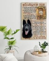 Personalized Custom Dog Pet Memorial Canvas Waiting At The Door Poem DC15 Ready To Hang Portrait Canvas white 11x14in