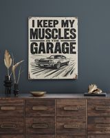 Muscle Car Garage Wall Art Ready To Hang Portrait Canvas