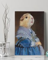 Guinea Pig Portrait on Stretch Fabric Wall Art Decor, ready to hang! Ready To Hang Portrait Canvas white 11x14in
