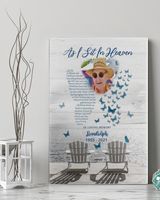 Personalized Custom As I Sit In Heaven Poem Butterfly Memorial Canvas Art FC20 Ready To Hang Portrait Canvas white 11x14in