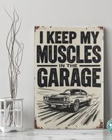 Muscle Car Garage Wall Art Ready To Hang Portrait Canvas