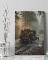 Vintage Whiskey Run Wall Art Ready To Hang Portrait Canvas