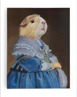 Guinea Pig Portrait on Stretch Fabric Wall Art Decor, ready to hang! Ready To Hang Portrait Canvas white 11x14in