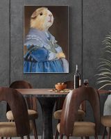 Guinea Pig Portrait on Stretch Fabric Wall Art Decor, ready to hang! Ready To Hang Portrait Canvas white 11x14in