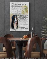 Personalized Custom Dog Pet Memorial Canvas Waiting At The Door Poem DC14 Ready To Hang Portrait Canvas white 11x14in