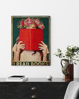 That's What I Do I Read Books And I Know Things Poster and Canvas Ready To Hang Portrait Canvas black 11x14in