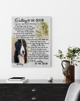 Personalized Custom Dog Pet Memorial Canvas Waiting At The Door Poem DC14 Ready To Hang Portrait Canvas white 11x14in