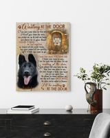 Personalized Custom Dog Pet Memorial Canvas Waiting At The Door Poem DC15 Ready To Hang Portrait Canvas white 11x14in