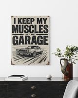 Muscle Car Garage Wall Art Ready To Hang Portrait Canvas