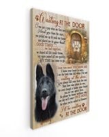 Personalized Custom Dog Pet Memorial Canvas Waiting At The Door Poem DC15 Ready To Hang Portrait Canvas white 11x14in
