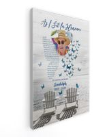 Personalized Custom As I Sit In Heaven Poem Butterfly Memorial Canvas Art FC20 Ready To Hang Portrait Canvas white 11x14in