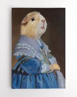 Guinea Pig Portrait on Stretch Fabric Wall Art Decor, ready to hang! Ready To Hang Portrait Canvas white 11x14in