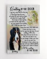 Personalized Custom Dog Pet Memorial Canvas Waiting At The Door Poem DC14 Ready To Hang Portrait Canvas white 11x14in