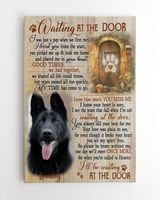 Personalized Custom Dog Pet Memorial Canvas Waiting At The Door Poem DC15 Ready To Hang Portrait Canvas white 11x14in