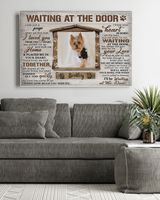 Personalized Custom Dog Pet Memorial Canvas Waiting At The Door Poem DC02 Ready To Hang Landscape Canvas white 14x11in