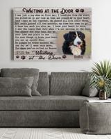 Personalized Custom Dog Pet Memorial Canvas Waiting At The Door Poem DC07 Ready To Hang Landscape Canvas white 14x11in