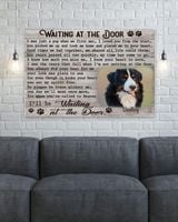 Personalized Custom Dog Pet Memorial Canvas Waiting At The Door Poem DC07 Ready To Hang Landscape Canvas white 14x11in
