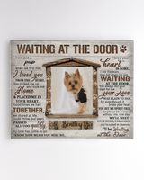 Personalized Custom Dog Pet Memorial Canvas Waiting At The Door Poem DC02 Ready To Hang Landscape Canvas white 14x11in