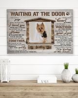 Personalized Custom Dog Pet Memorial Canvas Waiting At The Door Poem DC02 Ready To Hang Landscape Canvas white 14x11in