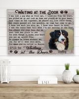 Personalized Custom Dog Pet Memorial Canvas Waiting At The Door Poem DC07 Ready To Hang Landscape Canvas white 14x11in