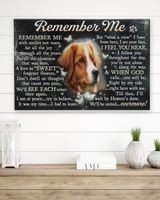 Personalized Custom Remember Me Dog Cat Pet Memorial Canvas Art Poster DC22 Ready To Hang Landscape Canvas white 14x11in