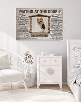 Personalized Custom Dog Pet Memorial Canvas Waiting At The Door Poem DC02 Ready To Hang Landscape Canvas white 14x11in