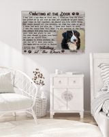 Personalized Custom Dog Pet Memorial Canvas Waiting At The Door Poem DC07 Ready To Hang Landscape Canvas white 14x11in