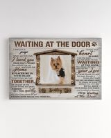 Personalized Custom Dog Pet Memorial Canvas Waiting At The Door Poem DC02 Ready To Hang Landscape Canvas white 14x11in