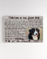 Personalized Custom Dog Pet Memorial Canvas Waiting At The Door Poem DC07 Ready To Hang Landscape Canvas white 14x11in