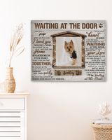 Personalized Custom Dog Pet Memorial Canvas Waiting At The Door Poem DC02 Ready To Hang Landscape Canvas white 14x11in