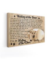 Personalized Custom Waiting At The Door I Was Just A Pup Dog Cat Pet Memorial Canvas Art Poster TTH 002 Ready To Hang Landscape Canvas white 14x11in