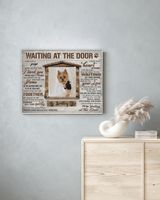 Personalized Custom Dog Pet Memorial Canvas Waiting At The Door Poem DC02 Ready To Hang Landscape Canvas white 14x11in