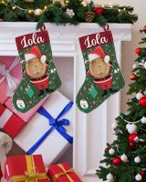 Guinea Pig Christmas Stocking Christmas Stocking white 12x20in faux-linen