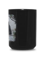 Luna The Leopard in the Snowy Forest Black Mug 15oz black 15oz