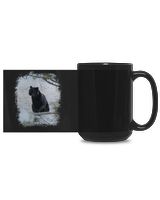 Luna The Leopard in the Snowy Forest Black Mug 15oz black 15oz