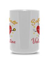 Softball Is My Valentine Mug- Valentine Mugs- Softball Mugs White Mug 15oz white 15oz