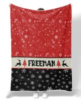 Personalized Christmas Blanket, Xmas Holiday Blanket, Custom Soft Cozy Sherpa Fleece Throw Blankets, Christmas Gift for Fbus05315 Freeman XMASBL03 Premium Mink Sherpa Blanket (60x80in) white 60x80in