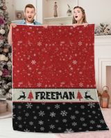 Personalized Christmas Blanket, Xmas Holiday Blanket, Custom Soft Cozy Sherpa Fleece Throw Blankets, Christmas Gift for Fbus05315 Freeman XMASBL03 Premium Mink Sherpa Blanket (60x80in) white 60x80in