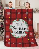 Merry Christmas Fleece Blanket, Personalized Christmas Blanket Gifts for Fbus02841 Prince XMASBL04 Premium Mink Sherpa Blanket (60x80in) white 60x80in